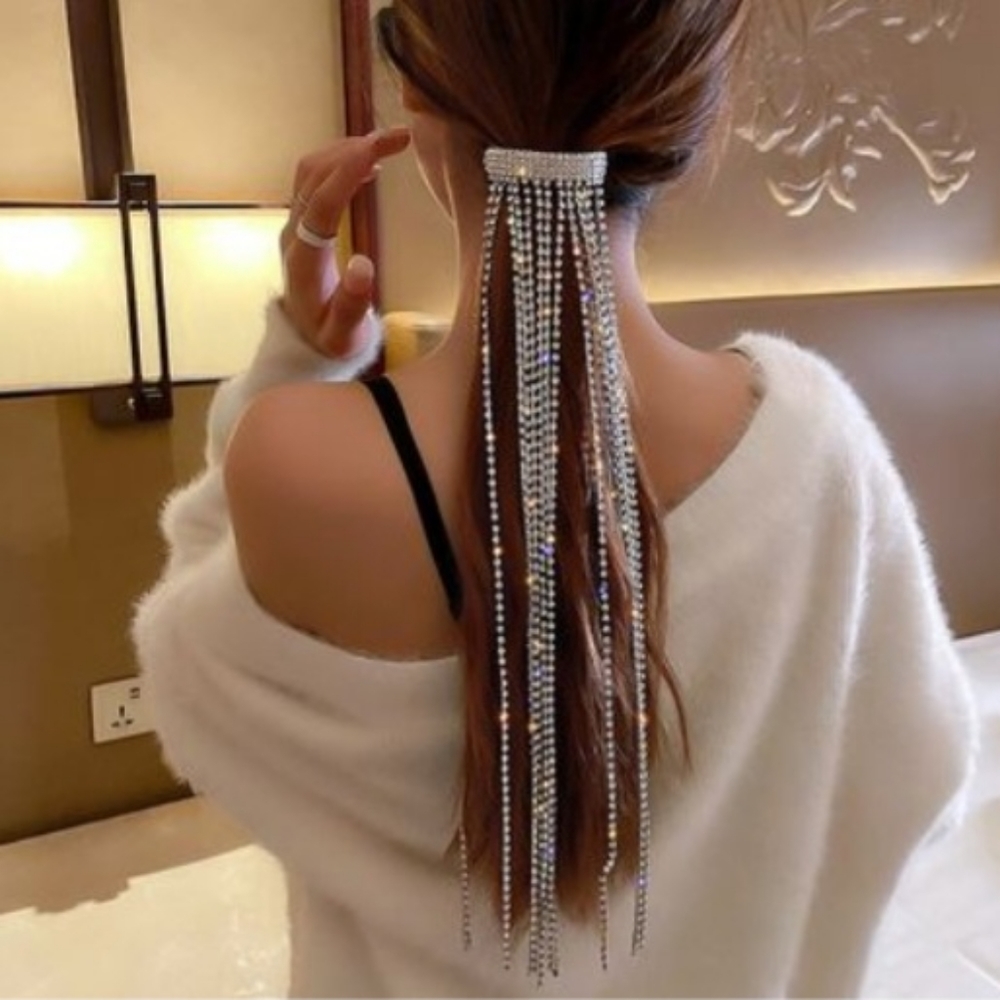 SEE NEW LISTING Rhinestone Tassel Hairclip - Picture 6 of 13